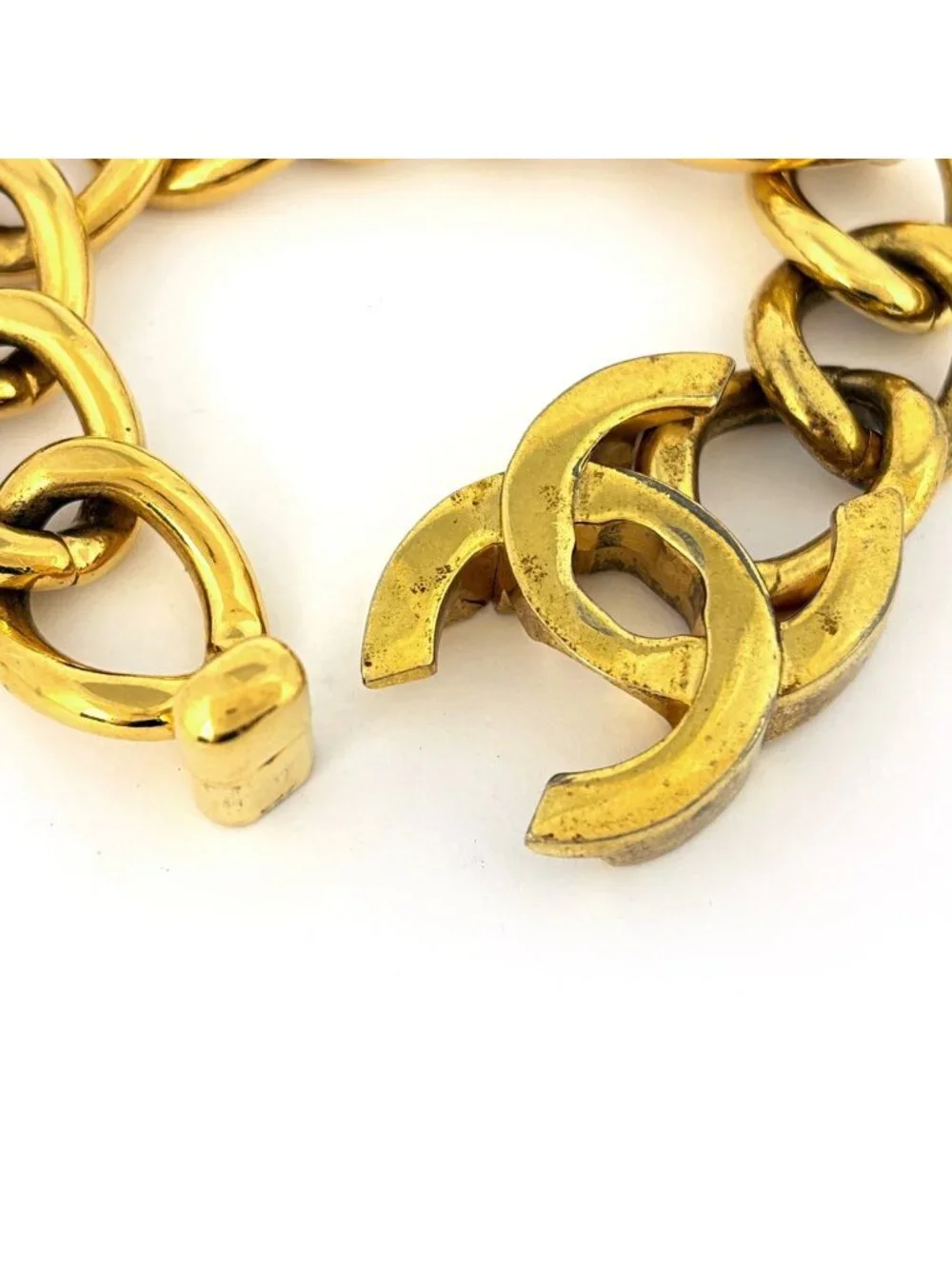 Chanel CC Logo Chain Bracelet Turnlock Gold Plated